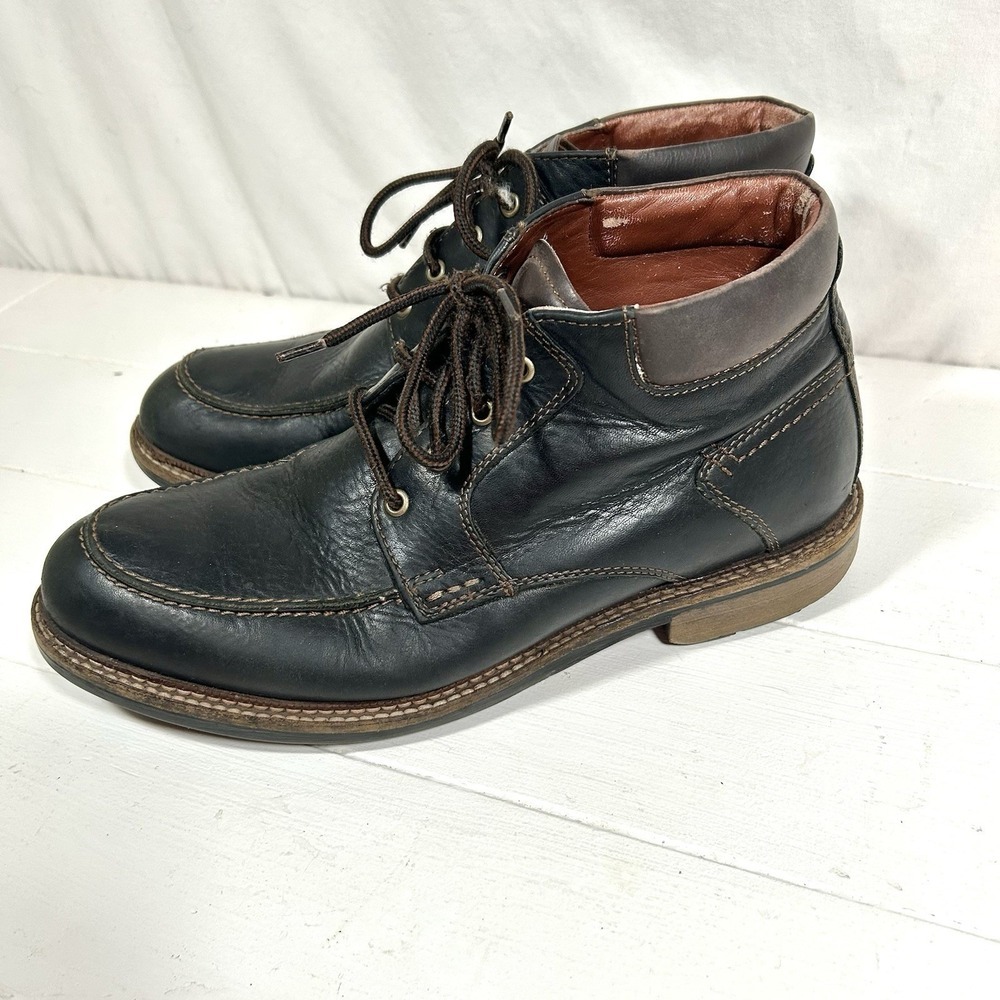 Johnston & Murphy Waterproof Black Leather Chukka Boots Men's 8.5 Casual Dress - Picture 2 of 8